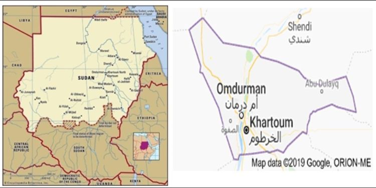 The location of Khartoum state on the map in Sudan [Source: adapted from Google, ORION-ME